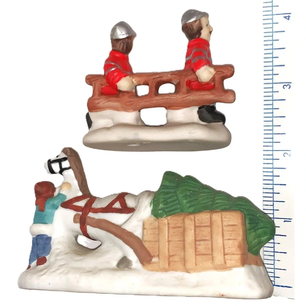 14 Christmas, Train Village Figures Oldtime Vendors Town Folk Porcelain Avg 2.5